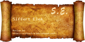 Siffert Elek névjegykártya