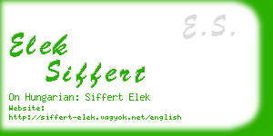 elek siffert business card